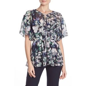 French Connection Drawstring Floral Blouse